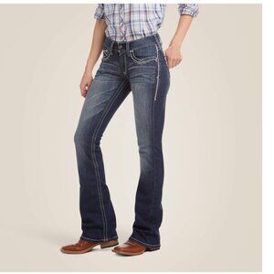 Ariat R.E.A.L. Mid Rise Stretch Entwined Boot Cut Jean, Size 28 X 35 (Long) NWT